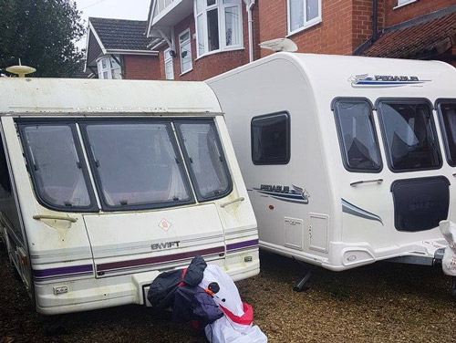 Caravan washing with Clean Cut Swindon